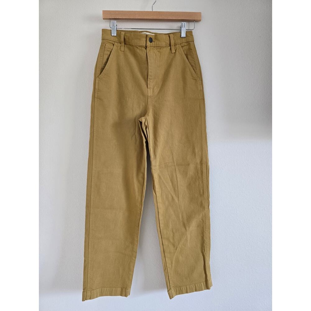 Madewell High Waisted Classic Straight Cropped Pants Size 25 Mustard Yellow